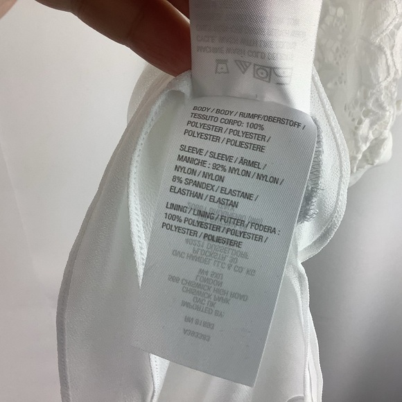 Haute Hippie Tribe White Woven Chiffon Top with Lace Sleeves - Picture 5 of 5